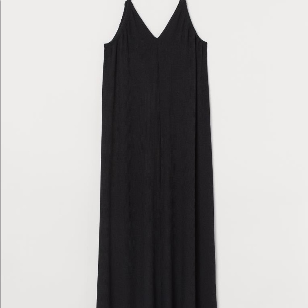 H&M v neck black maxi dress
